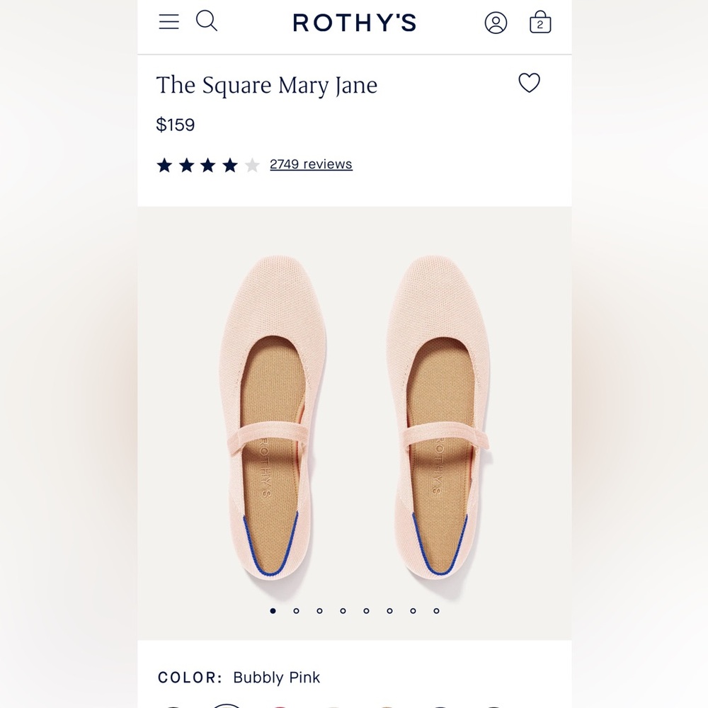 Rothy’s 7.5 Square Mary Jane In Bubbly Pink